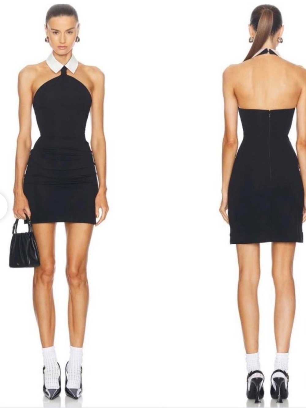 RtA Black Mini Dress with White Collar